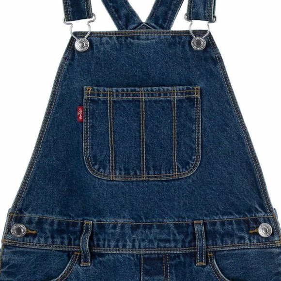 Levi's Denim Shortalls Overall's And T-shirt Red White Blue Girls Size Med NWT - Picture 3 of 9